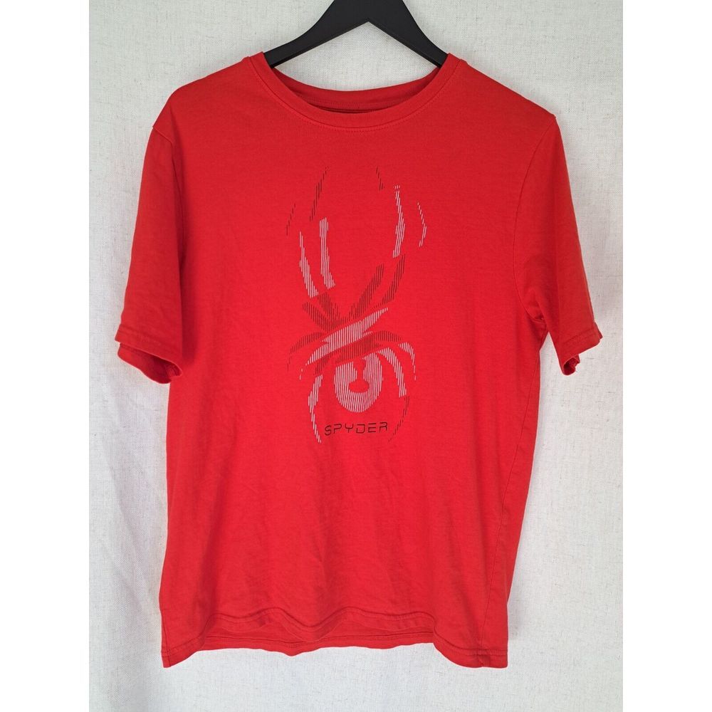 SPYDER Red Short Sleeve Spider Graphic T-Shirt 100% Cotton Top, LG